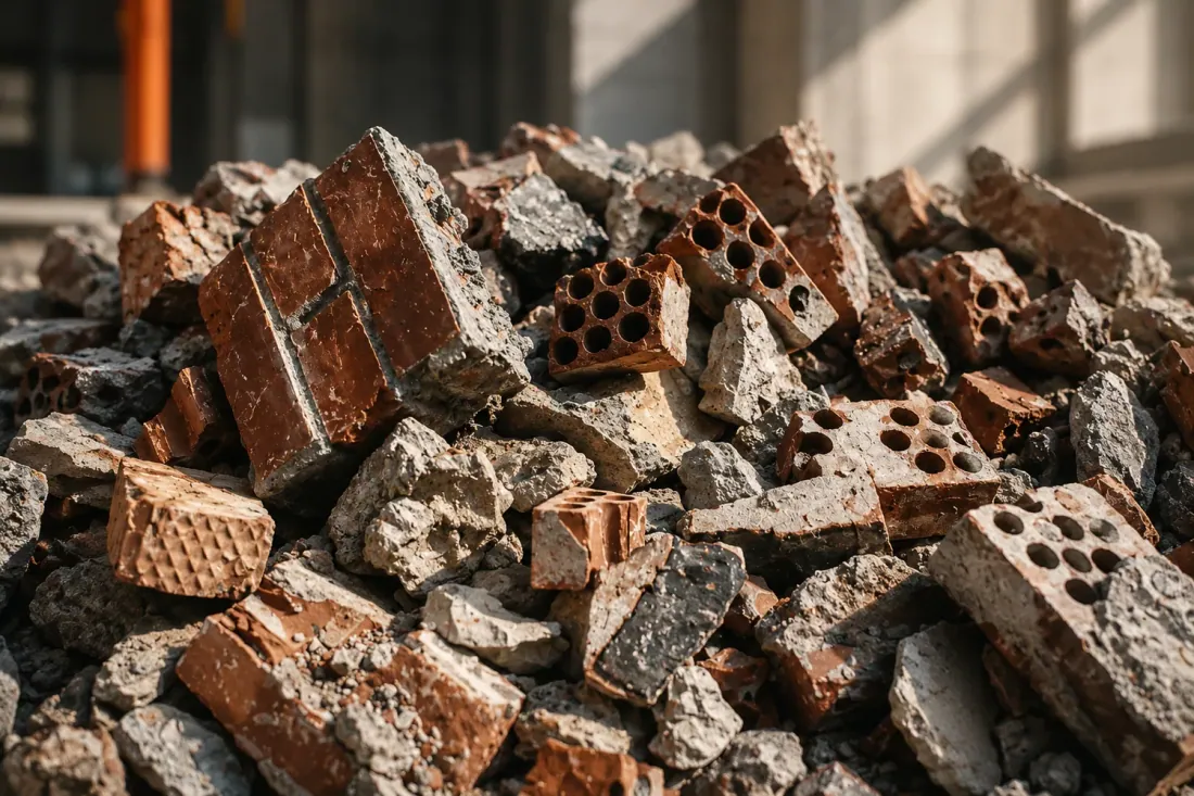 Gravats de briques et de béton triés pour valorisation